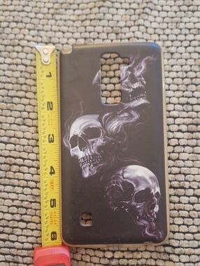 Source Unknown Black Phone Case with Purple Skull Artwork